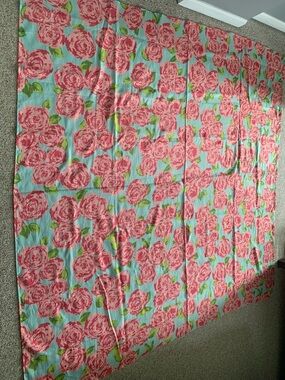 Pink Roses Shower Curtain – 70x70 Cotton – Bright Botanical Decor